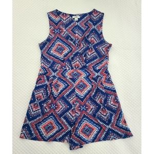 Cato geo print multi color sleeveless romper